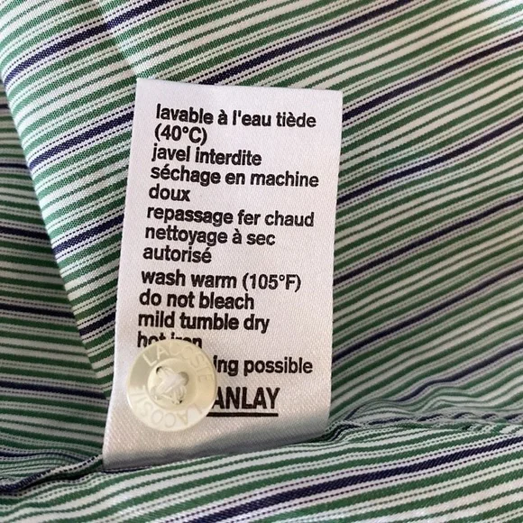 LACOSTE Devanlay Modern Fit Button Down Short Sleeve Striped Shirt - Picture 10 of 10